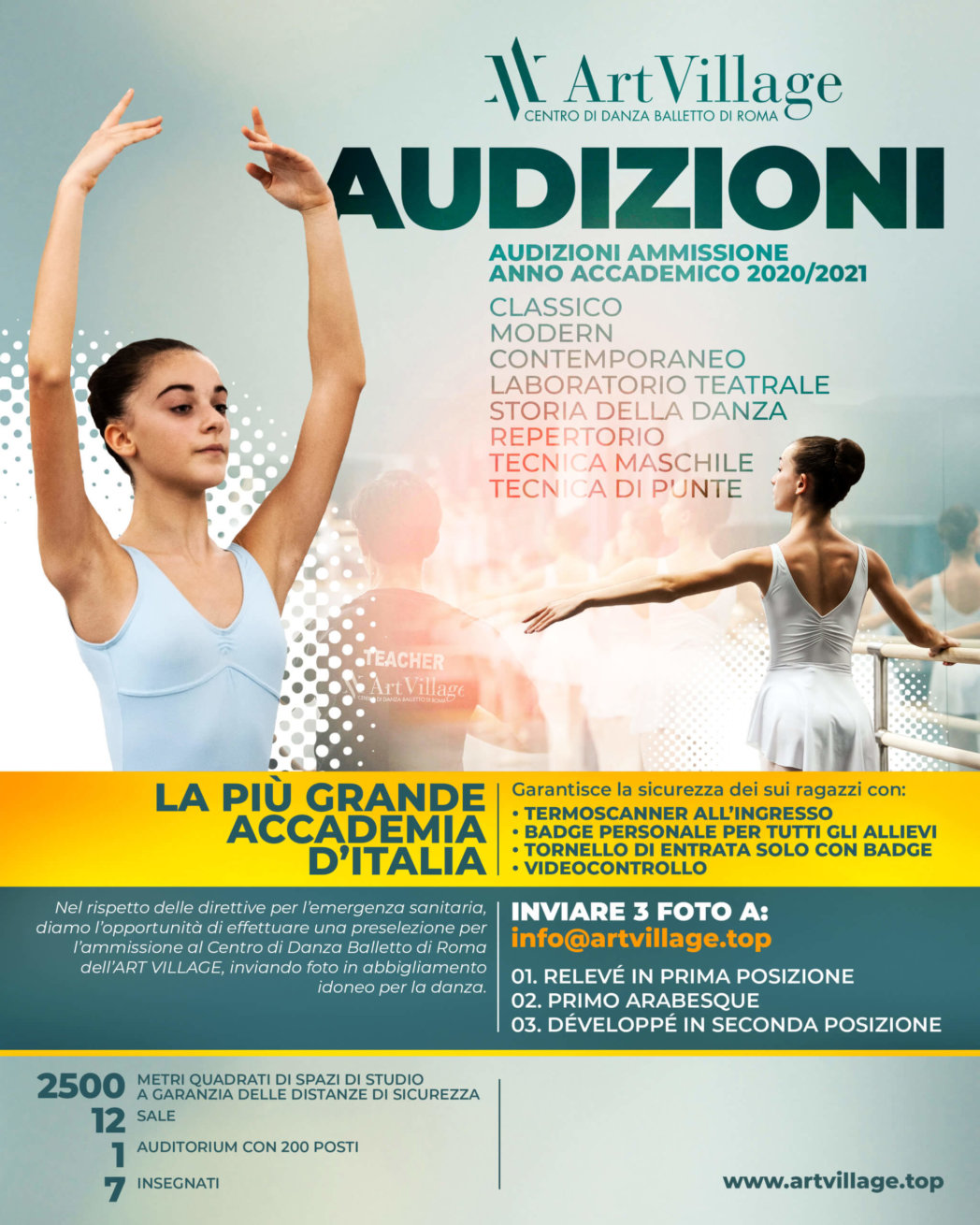 AUDIZIONI CORSI DI DANZA anno accademico 2020/21